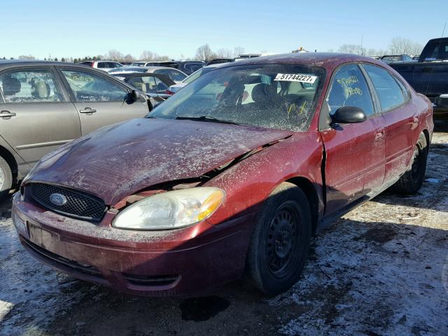 1FAFP53U55A280152 - 2005 FORD TAURUS SE BURGUNDY photo 2