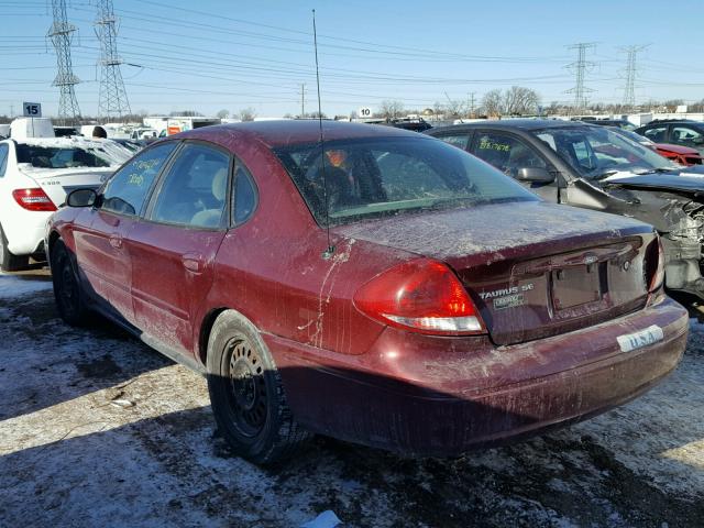 1FAFP53U55A280152 - 2005 FORD TAURUS SE BURGUNDY photo 3