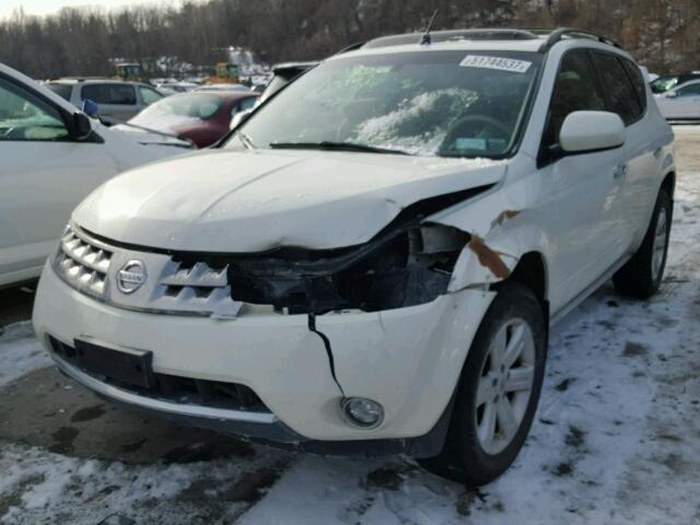 JN8AZ08W96W515656 - 2006 NISSAN MURANO SL WHITE photo 2