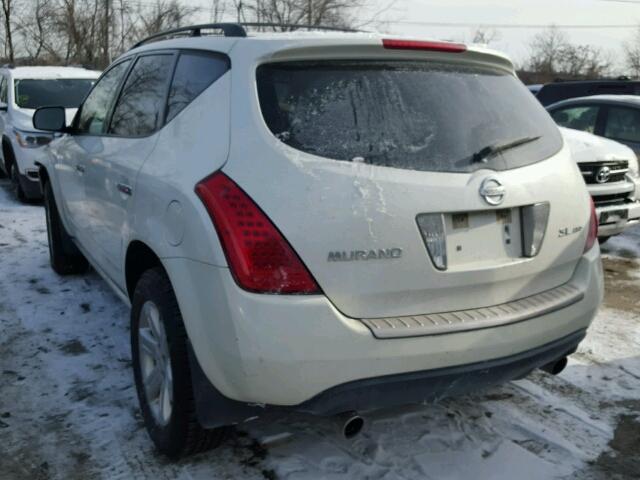 JN8AZ08W96W515656 - 2006 NISSAN MURANO SL WHITE photo 3