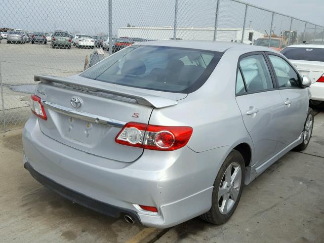 2T1BU4EE2DC939350 - 2013 TOYOTA COROLLA BA SILVER photo 4