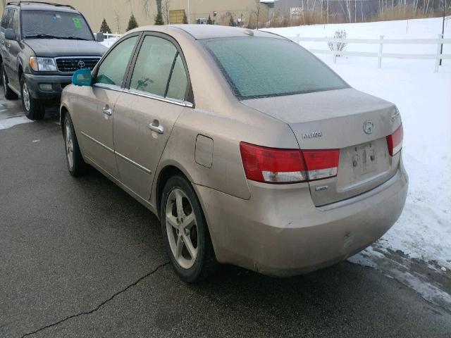 5NPEU46C98H363012 - 2008 HYUNDAI SONATA SE TAN photo 3