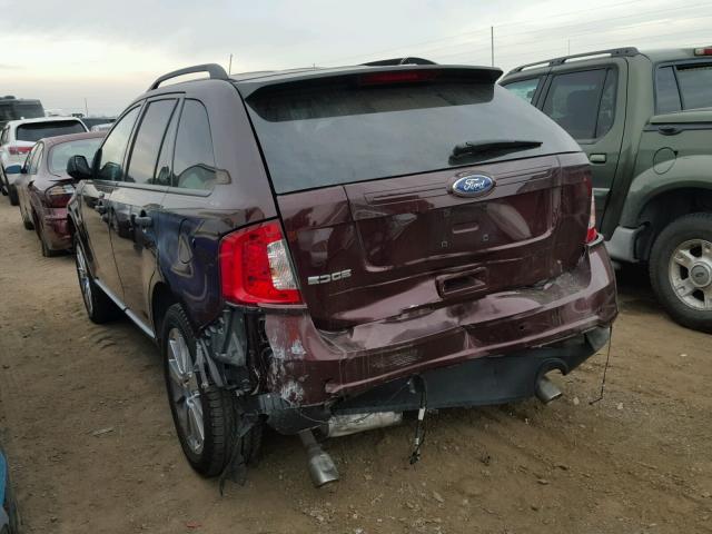 2FMDK3GC6BBB06429 - 2011 FORD EDGE SE MAROON photo 3