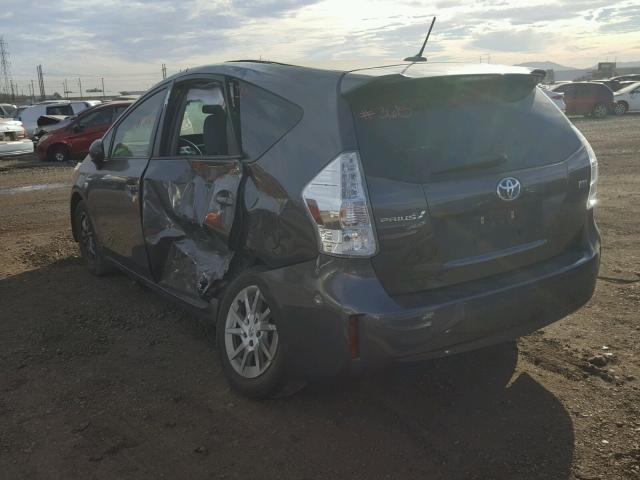 JTDZN3EU1D3213615 - 2013 TOYOTA PRIUS V CHARCOAL photo 3