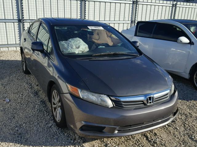 2HGFB2F86CH503126 - 2012 HONDA CIVIC EX GRAY photo 1