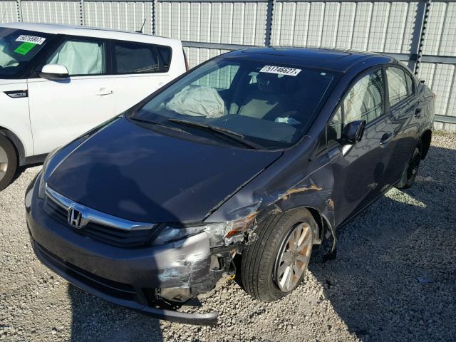 2HGFB2F86CH503126 - 2012 HONDA CIVIC EX GRAY photo 2