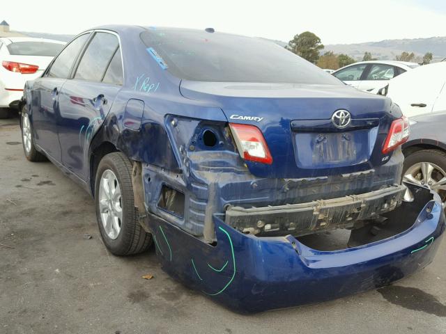 4T4BF3EK8BR130267 - 2011 TOYOTA CAMRY BASE BLUE photo 3