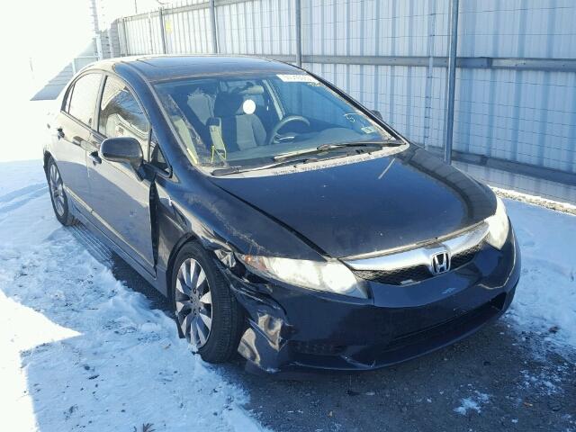 1HGFA16819L025318 - 2009 HONDA CIVIC EX BLACK photo 1