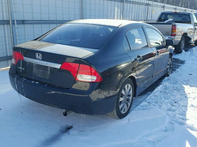 1HGFA16819L025318 - 2009 HONDA CIVIC EX BLACK photo 4