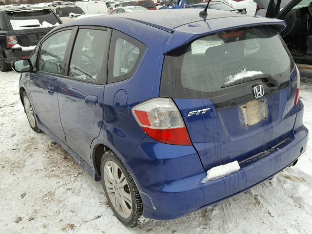 JHMGE88419S044773 - 2009 HONDA FIT SPORT BLUE photo 3