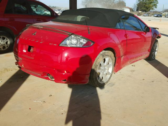 4A3AL35T47E004403 - 2007 MITSUBISHI ECLIPSE SP RED photo 4