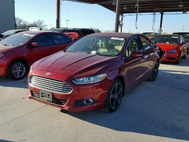 3FA6P0HR5DR331337 - 2013 FORD FUSION SE RED photo 2