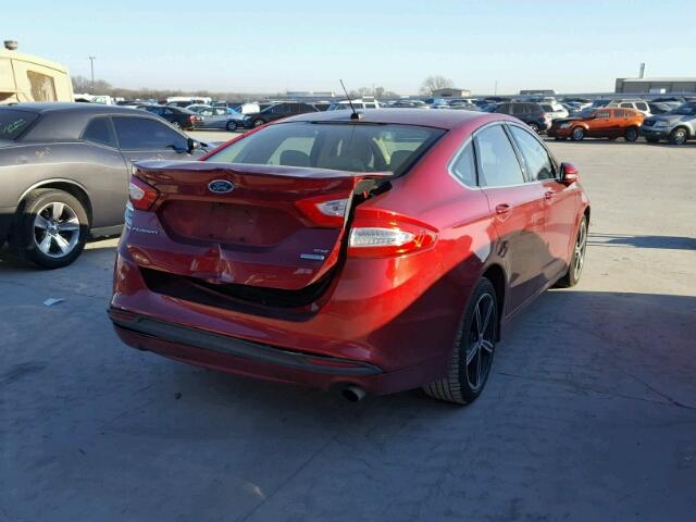 3FA6P0HR5DR331337 - 2013 FORD FUSION SE RED photo 4