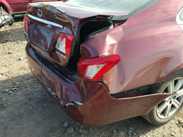 JTHBJ46G282176550 - 2008 LEXUS ES 350 BURGUNDY photo 9