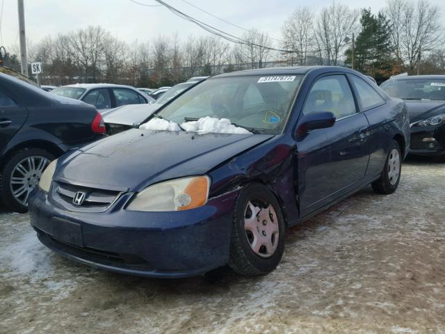 1HGEM22931L073611 - 2001 HONDA CIVIC SI BLUE photo 2