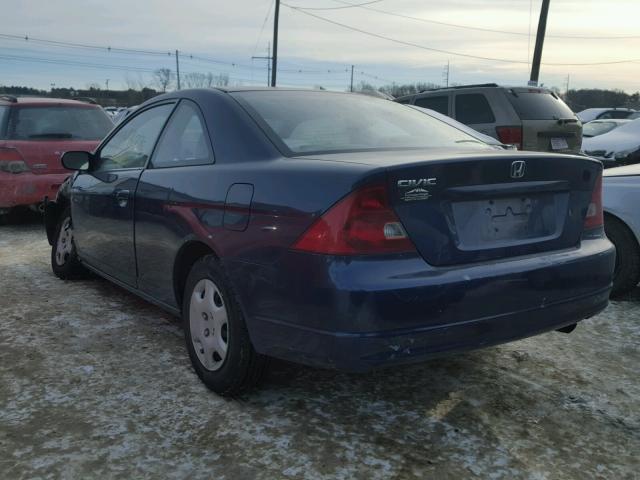 1HGEM22931L073611 - 2001 HONDA CIVIC SI BLUE photo 3