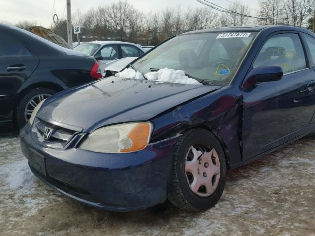 1HGEM22931L073611 - 2001 HONDA CIVIC SI BLUE photo 9