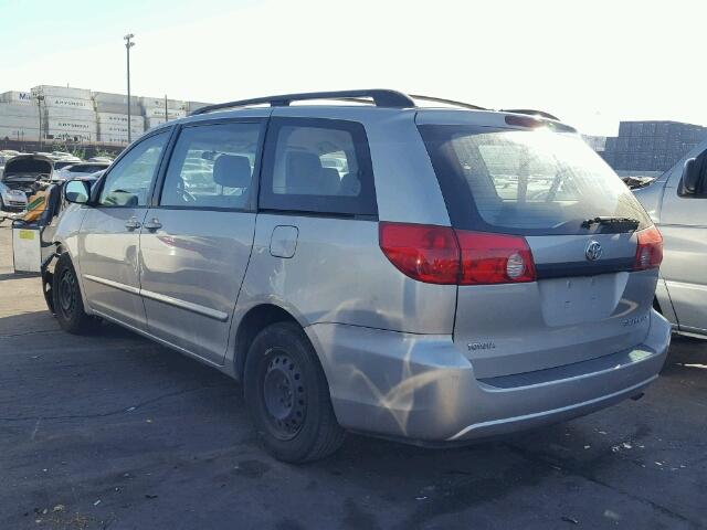 5TDZK23C07S075016 - 2007 TOYOTA SIENNA CE SILVER photo 3