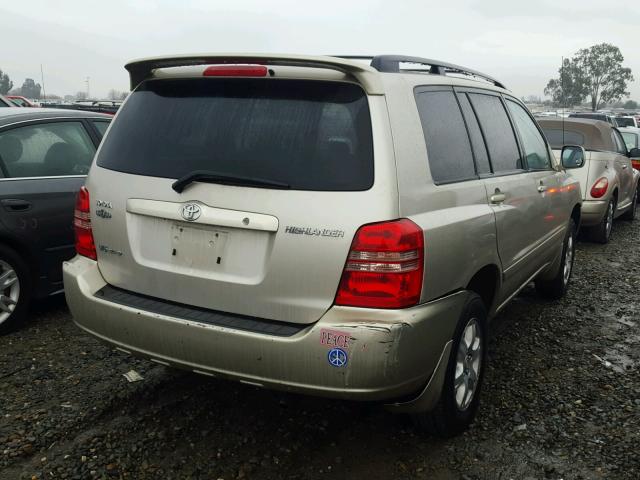 JTEHF21A320094877 - 2002 TOYOTA HIGHLANDER GOLD photo 4