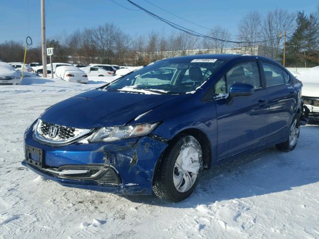 19XFB2F52FE252917 - 2015 HONDA CIVIC LX BLUE photo 2