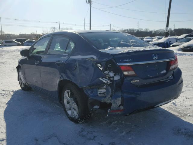 19XFB2F52FE252917 - 2015 HONDA CIVIC LX BLUE photo 3