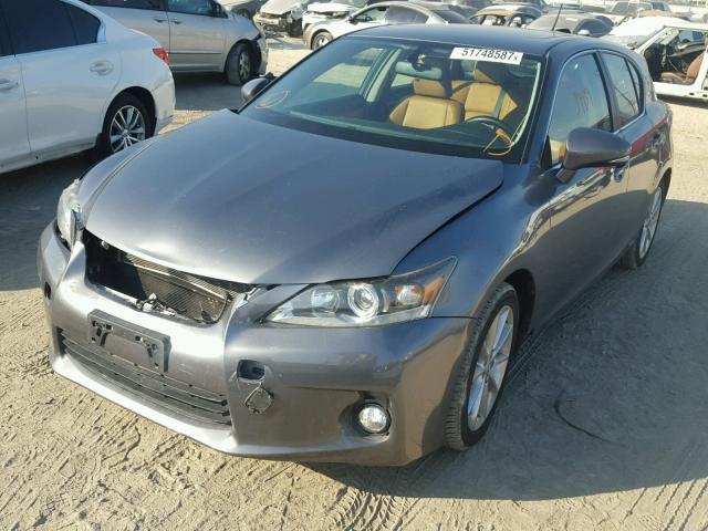 JTHKD5BH7D2161645 - 2013 LEXUS CT 200 GRAY photo 2