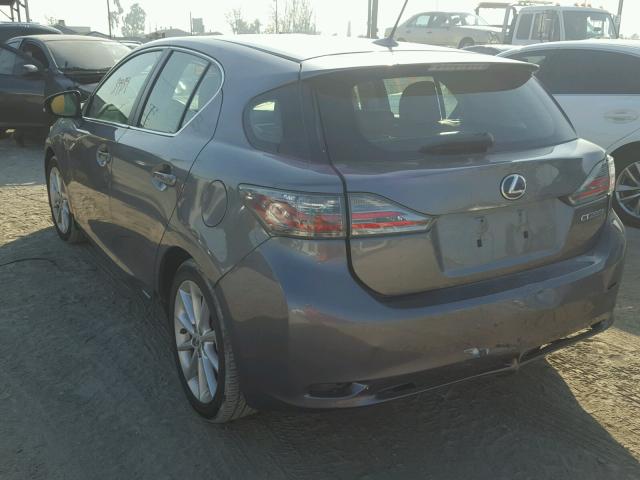 JTHKD5BH7D2161645 - 2013 LEXUS CT 200 GRAY photo 3