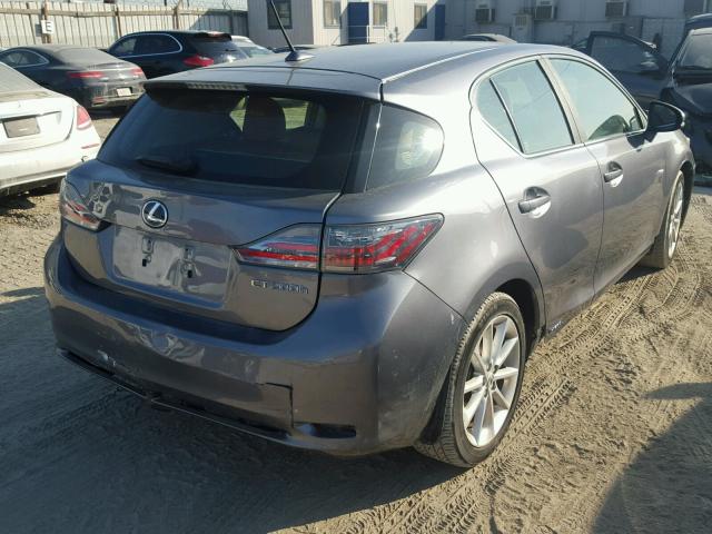 JTHKD5BH7D2161645 - 2013 LEXUS CT 200 GRAY photo 4