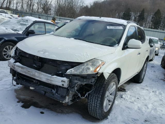 JN8AZ08W26W532508 - 2006 NISSAN MURANO SL WHITE photo 2