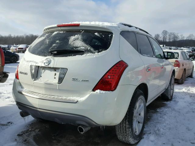 JN8AZ08W26W532508 - 2006 NISSAN MURANO SL WHITE photo 4