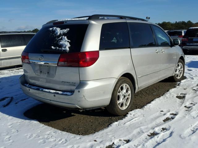 5TDZA22C64S161558 - 2004 TOYOTA SIENNA XLE SILVER photo 4