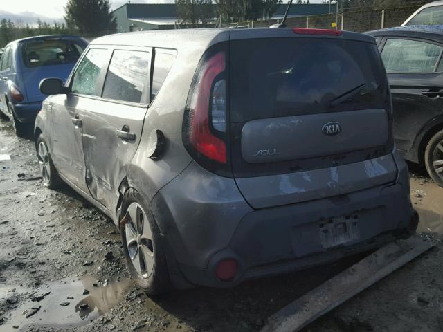 KNDJN2A25G7348492 - 2016 KIA SOUL GRAY photo 3