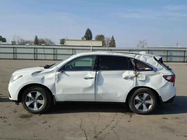 5FRYD3H22GB013941 - 2016 ACURA MDX WHITE photo 9