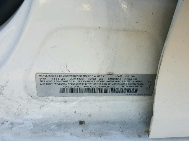 3VWJZ7AJ6AM025202 - 2010 VOLKSWAGEN JETTA S Ağ foto 10