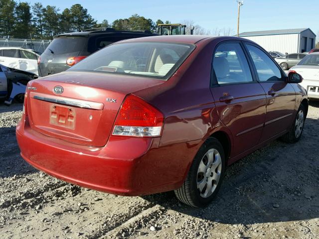 KNAFE221595617968 - 2009 KIA SPECTRA EX RED photo 4