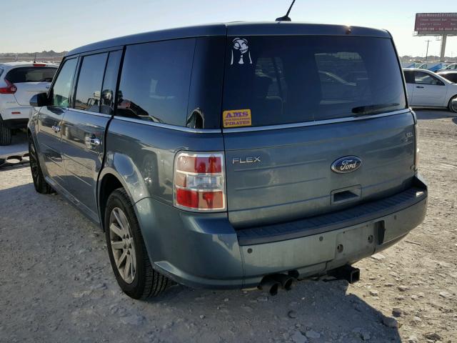 2FMHK6CC0ABA73967 - 2010 FORD FLEX SEL BLUE photo 3