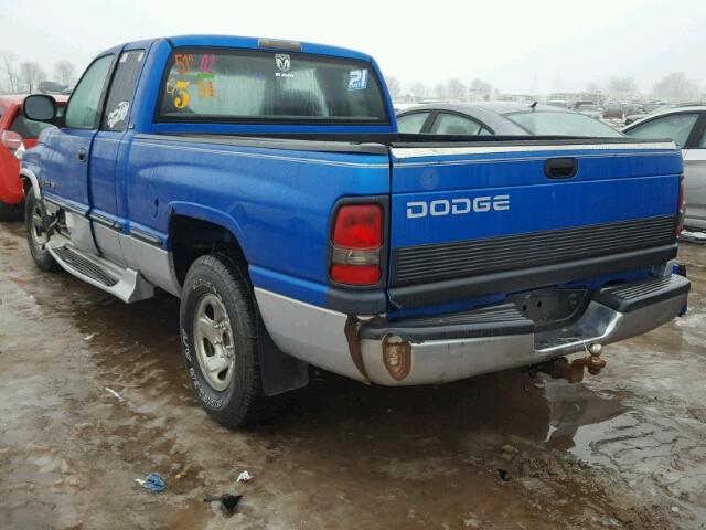 1B7HC13Y8XJ522901 - 1999 DODGE RAM 1500 BLUE photo 3