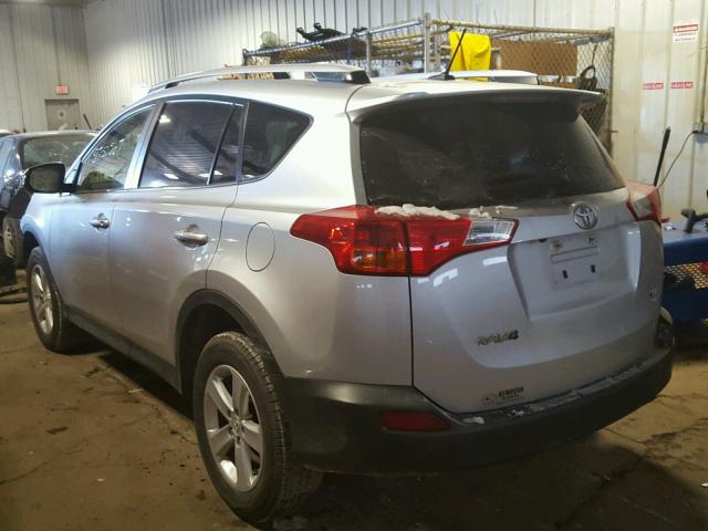 JTMRFREV5ED091507 - 2014 TOYOTA RAV4 XLE SILVER photo 3