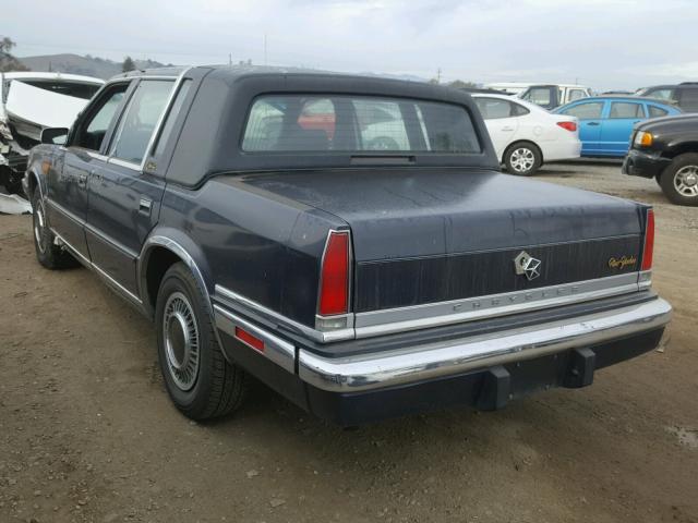 1C3XY66R2MD209565 - 1991 CHRYSLER NEW YORKER BLUE photo 3