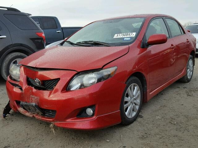 1NXBU40E49Z085989 - 2009 TOYOTA COROLLA BA RED photo 2