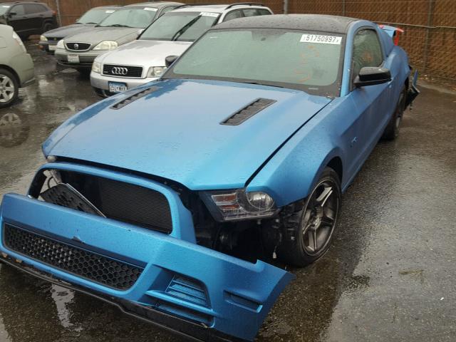 1ZVBP8CF6E5239529 - 2014 FORD MUSTANG GT BLUE photo 2