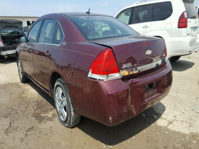 2G1WB58K079413133 - 2007 CHEVROLET IMPALA LS BURGUNDY photo 3