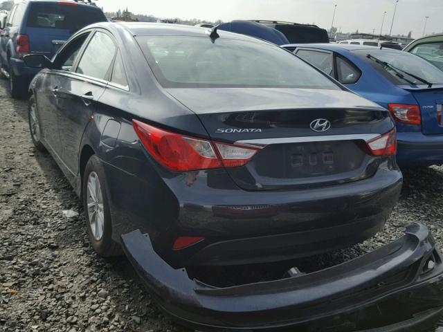 5NPEB4AC6EH908446 - 2014 HYUNDAI SONATA GLS BLUE photo 3