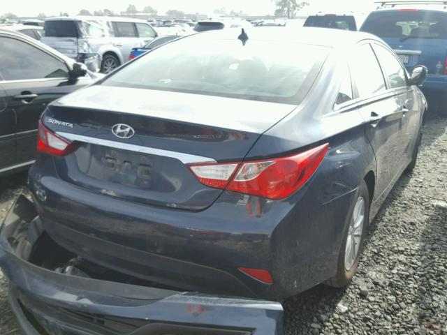 5NPEB4AC6EH908446 - 2014 HYUNDAI SONATA GLS BLUE photo 4