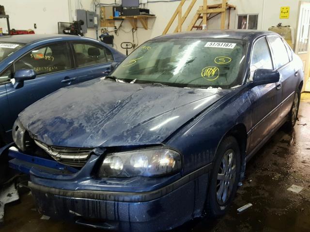 2G1WF52E259215562 - 2005 CHEVROLET IMPALA BLUE photo 2