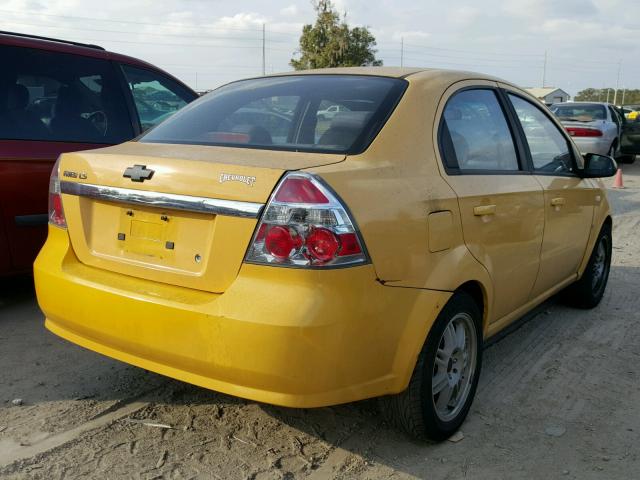 KL1TD566X8B059171 - 2008 CHEVROLET AVEO BASE YELLOW photo 4