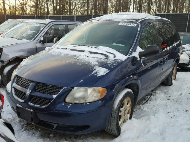 2D8GP74L23R172470 - 2003 DODGE GRAND CARA BLUE photo 2