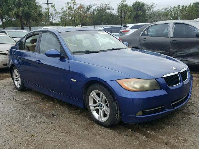 WBAVA37508NL45434 - 2008 BMW 328 I BLUE photo 1