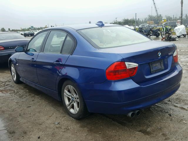 WBAVA37508NL45434 - 2008 BMW 328 I BLUE photo 3