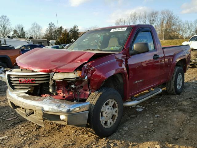 1GTDT146058176097 - 2005 GMC CANYON RED photo 2